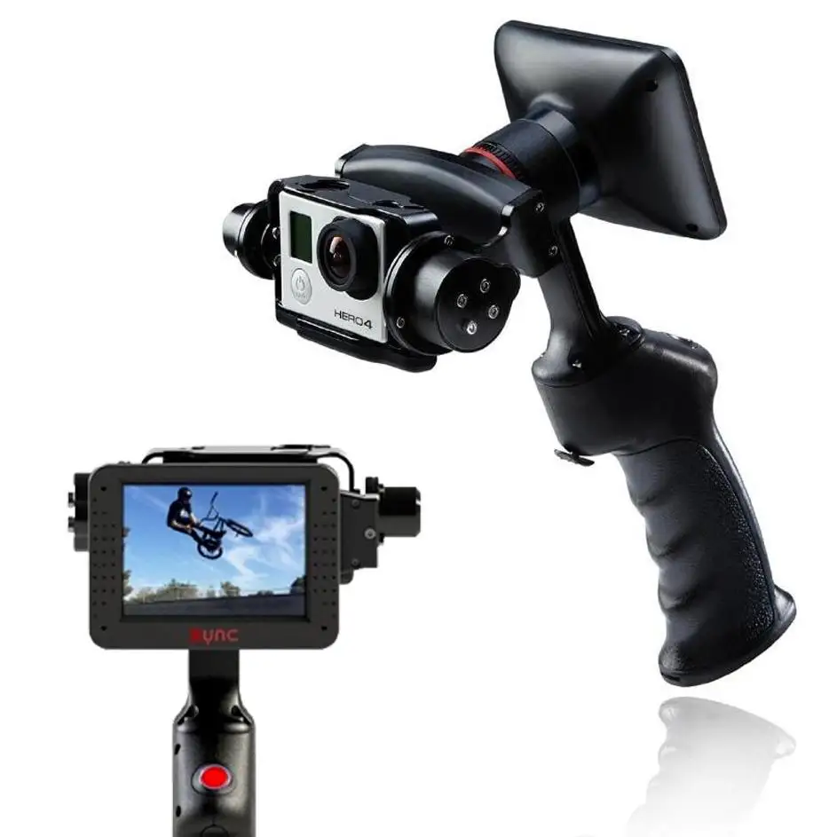 GP1 2 оси Gimbal Стабилизатор Ручной видео карданного с 3." Мониторы для Go Pro Hero 3 3+ 4 действие Камера