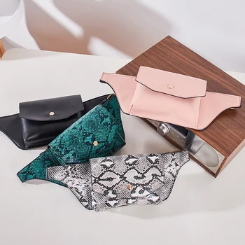 

women Serpentine Fanny Pack Waist packs luxury handbags Ladies PU Leather Waist Belt Bag women bag designer chest bag purse