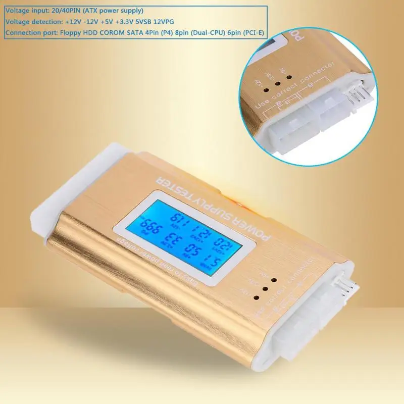 Lcd pc atx امدادات الطاقة فاحص 20/40 دبوس امدادات الذهب قياس الكمبيوتر التشخيص الفاحص ل مرن hdd corom sata