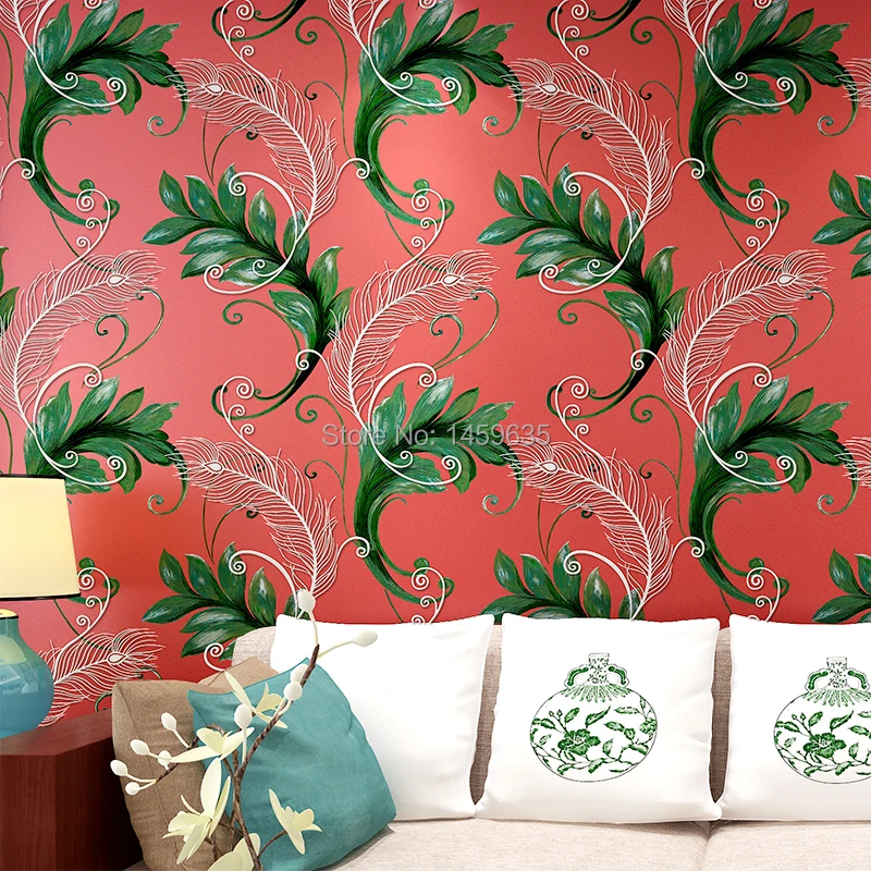 Срочная распродажа, обои для фото Pintado, юго-восточные толстые нетканые обои, 3d обои для спальни, телевизора, фон, Элегантный Павлин, перо