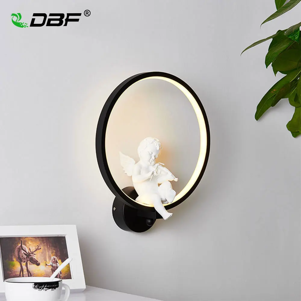 

[DBF]Modern Art Angel Home Lighting Wall Mounted LED Wall Light 220V 18W Living Room Bedroom Ceiling Lamp LED Indoor Wall Lamp