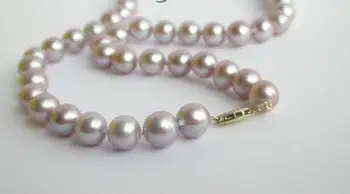 

FREE SHIPPING>>> FREE SHIPPING>>> AAAA Genuine round lavender freshwater pearl necklace