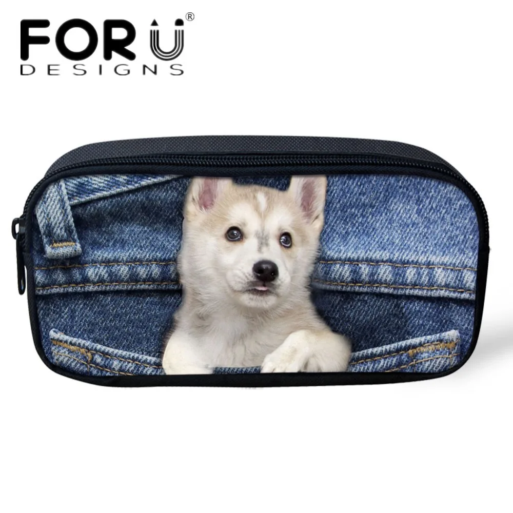 FORUDESIGNS/ковбойский карман Хаски симпатичный футляр для карандашей Детская школьная канцелярская модная сумочка для карандашей для детей женский макияж Чехол