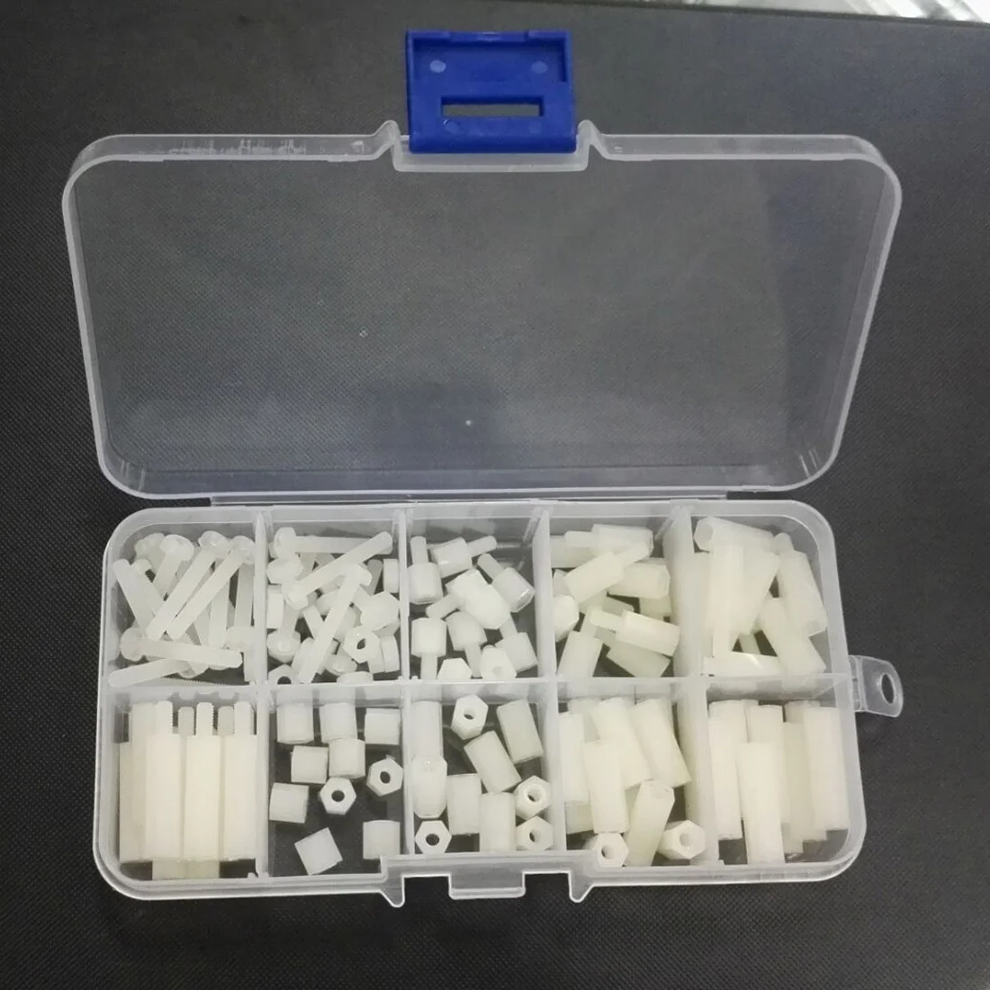 White Plastic Hex Column Standoff Spacer Screw 120Pcs/Lot M3 Assortment Stand-off Nylon Screws Assortment Kit with Box