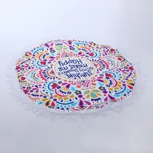 Outlife 57,09 дюймов печатное пляжное круглое полотенце для плавания и загара коврик микрофибра ткань дышащий коврик для кемпинга на открытом воздухе