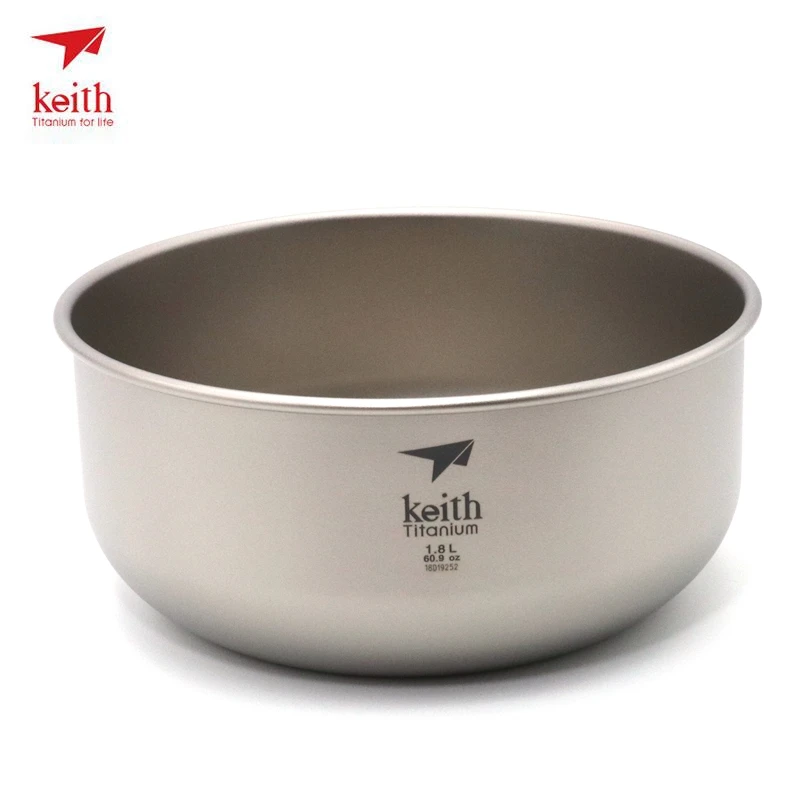 

Keith Titanium Bowl Salad Bowl Round Fruit Snack Candy Salad Plate Bowl Dish Anti-corrosion Bacteriostatic Tableware 1.8L Ti8701