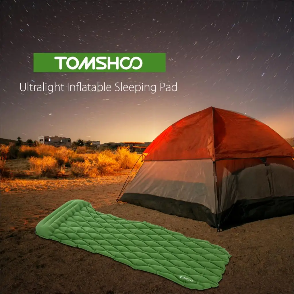 TOMSHOO надувной матрас кровать ltralight спальный коврик для наружного походная для путешествий с подушкой