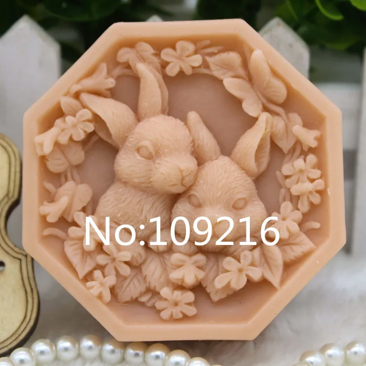 Новый продукт! 1 шт родитель-ребенок кролик (zx304) Силиконовые ручной работы мыло
