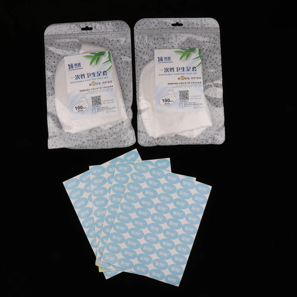 200 Counts Paraffin Bath Liners for Foot, Foot Liners for Paraffin Wax, Plastic Socks Foot Bags, Foot Protectors with Stickers