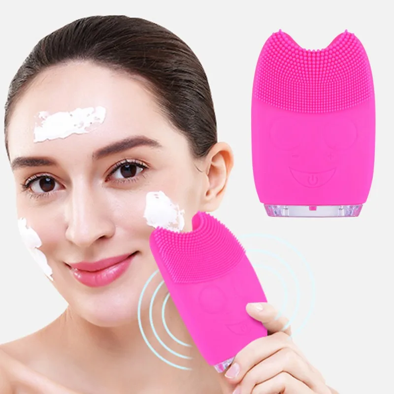 

Waterproof Mini Electric Facial Cleaning Brush Massage Machine Silicone Facial Cleansing Devices Tools