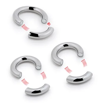7 size for choose Heavy Duty male Magnetic Ball Scrotum Stretcher metal penis cock lock Ring Delay ejaculation BDSM Sex Toy men 4