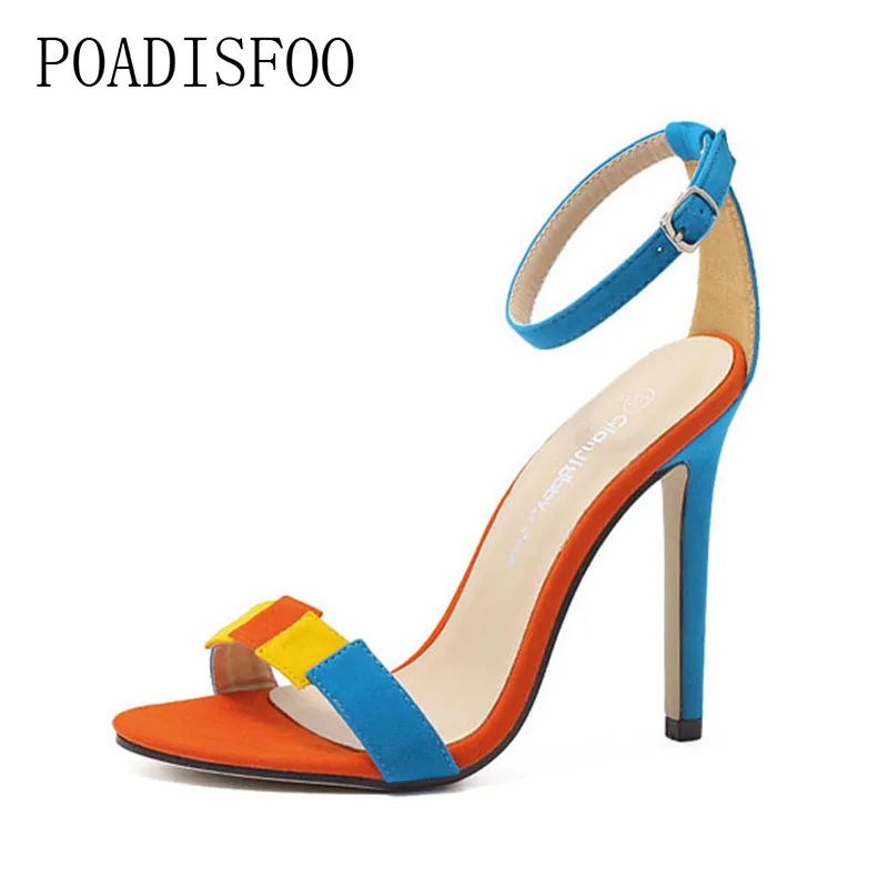 

LTARTA Summer new suede spell color words with a simple wild fine heels with high-heeled sandals .ZL-558-5