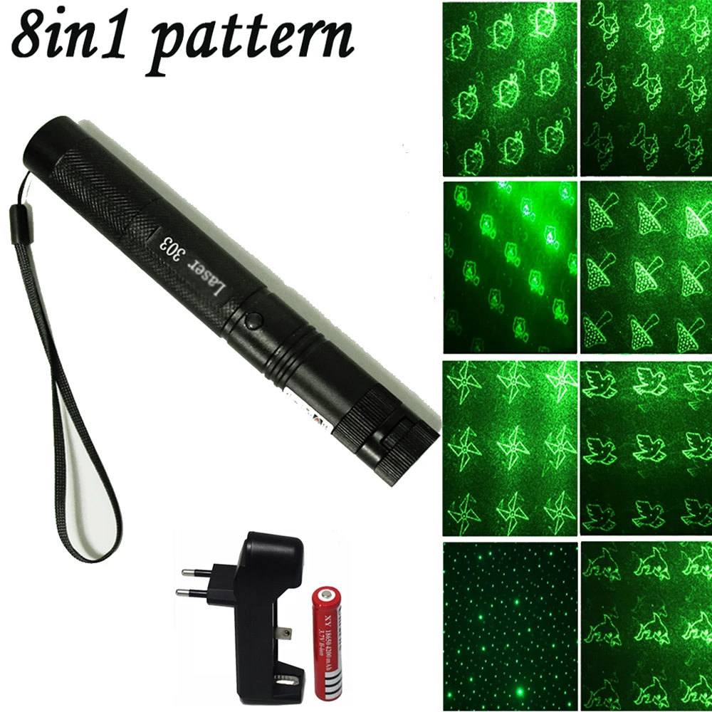 Лазерная указка с зеленой точкой 303 нм 5 мВт 18650 8 в 1|dot laser|green dot lasergreen laser |