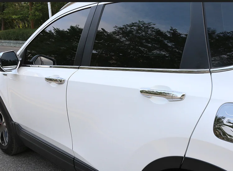 Автомобилей дверные ручки крышки отделкой из углеродного волокна снаружи дверные ручки чаши покрытие автомобиля стилю Стикеры для Honda CR-V CRV C571
