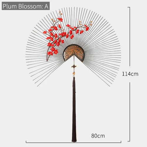 Металлические настенные украшения цветок гостиная настенный орнамент китайский современный креативный Диван ТВ фон 3d висящий роскошный настенный Декор - Цвет: Plum Blossom A80