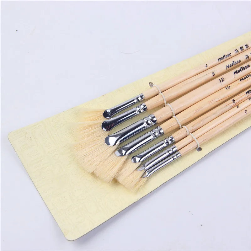 Buy pig bristle fan shape fish tail clear paint rod
