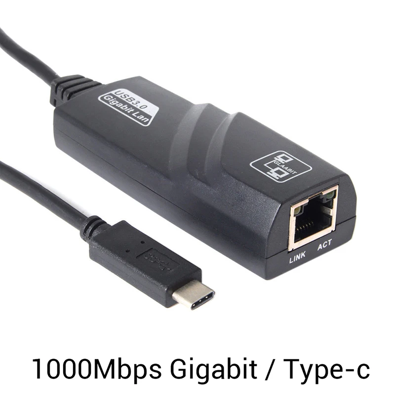 Черный 1000 Мбит/с Ethernet LAN Сетевой Кабель-адаптер для ПК K ноутбука тип-c USB-C RJ45 Gigabit