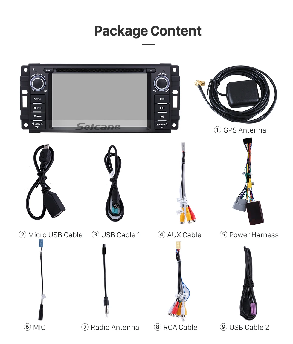 Clearance Seicane 7" Android 7.1 1 DIN car DVD Radio GPS Bluetooth System for Jeep Grand Cherokee with USB WIFI AUX Support DAB 1080P DVR 23