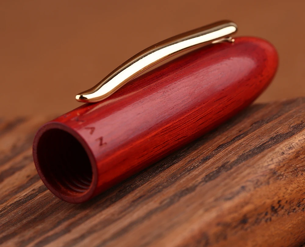 Новая авторучка Moonman M6 из натурального дерева ручной работы, полностью деревянная красивая красная сандаловая древесина F/M/изогнутое перо, модные чернила для письма, подарочная ручка