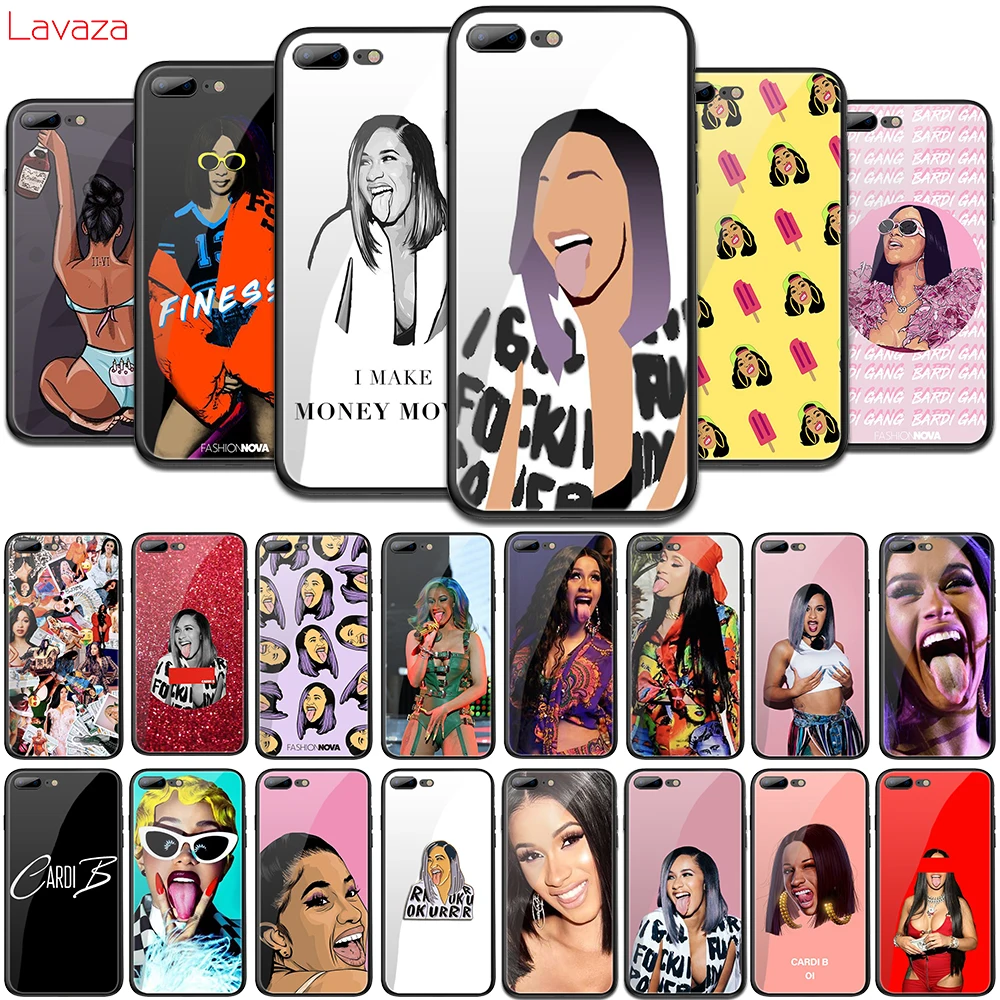 Чехол из закаленного стекла Lavaza Cardi B Belcalis Almanzar для iPhone 6 6S 7 8 Plus 5 5S SE XR X XS 11 Pro MAX |
