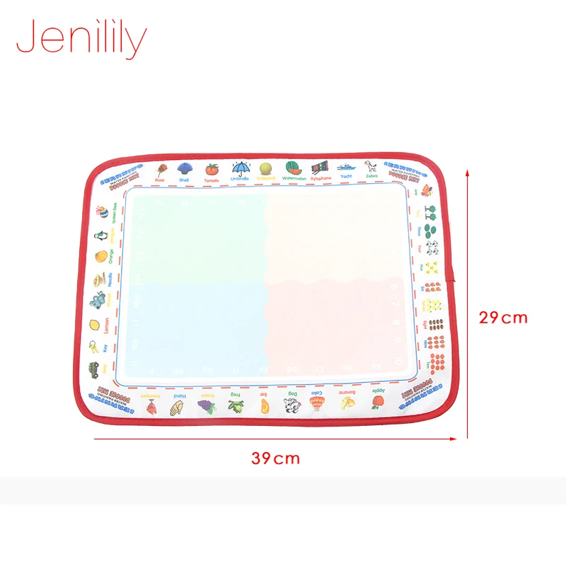 Jenilily 39X29 см 4 цвета детская вода, рисование, живопись коврик с 1 волшебной ручкой Рисунок Игрушки коврик каракули доска подарок для детей