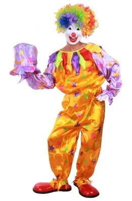 

Adult Cosplay Dress Clown Clothes Halloween Clown Circus Performance Clothing Party Men's Clothing Men Clown Shoes Mask