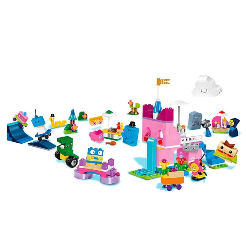 

HOT Cartoon Movie Unikitty Cat Colorful TV Unikingdom Creative Building Block Bricks Toys Compatible Friends Creator
