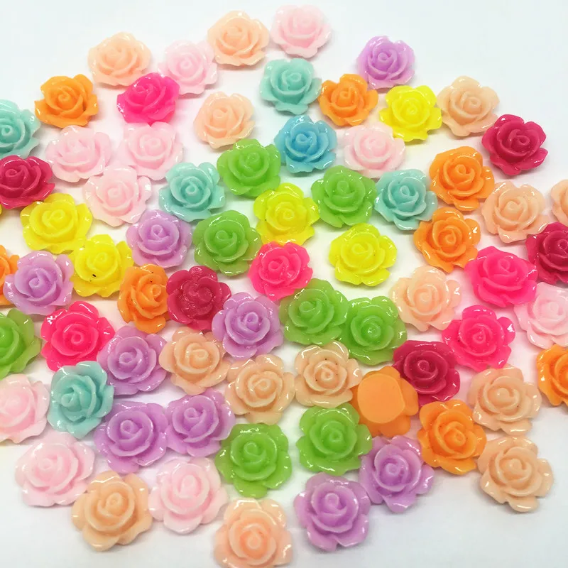 100 шт полимерные розы цветы ремесла Flatbacks Украшение кабошоны изготовление карт Скрапбукинг 10 мм