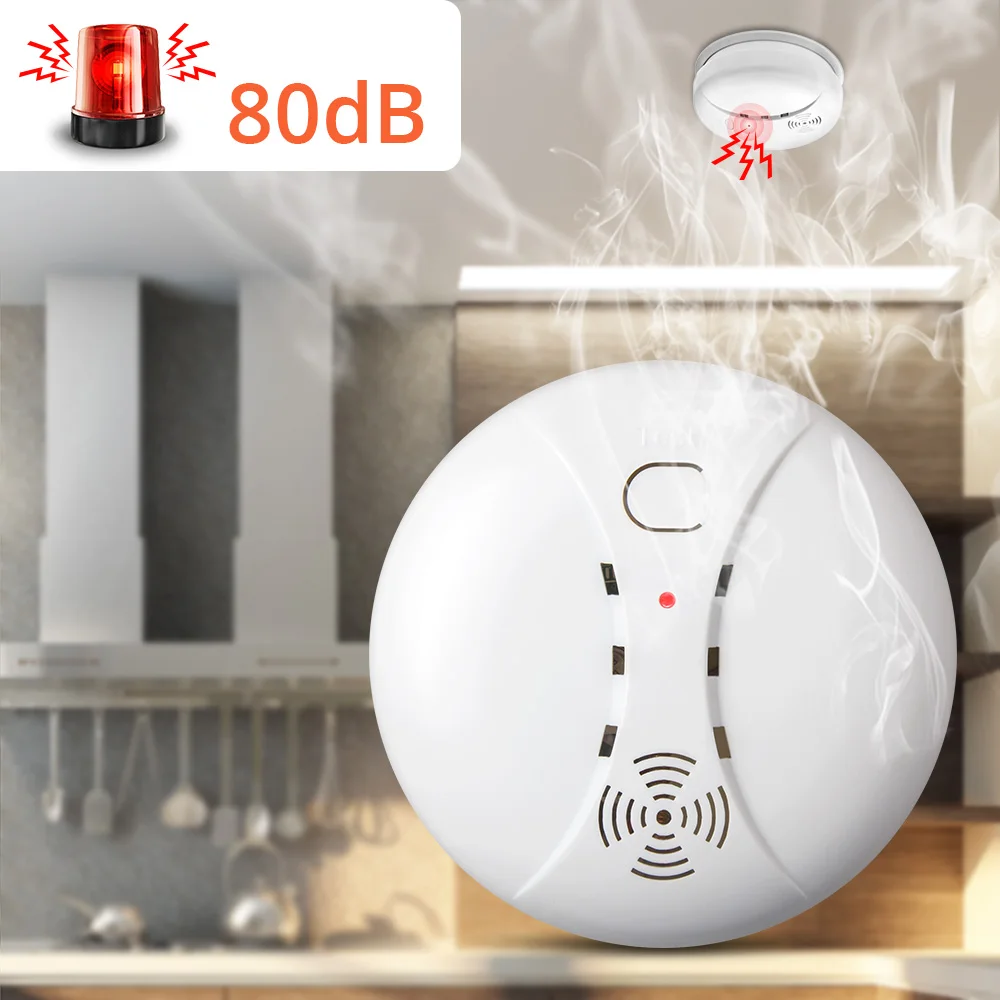 

5pcs/lot 433MHz Wireless Smoke Detector Fire Sensor For G18 W18 GSM WiFi Security Home alarm system Auto Dial alarm Systems