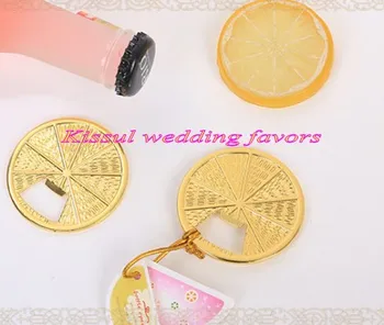 

(25 Pieces/lot) Gold Event and Party Favors of CITRUS SLICE BOTTLE OPENER for any bridal shower and wedding decorations