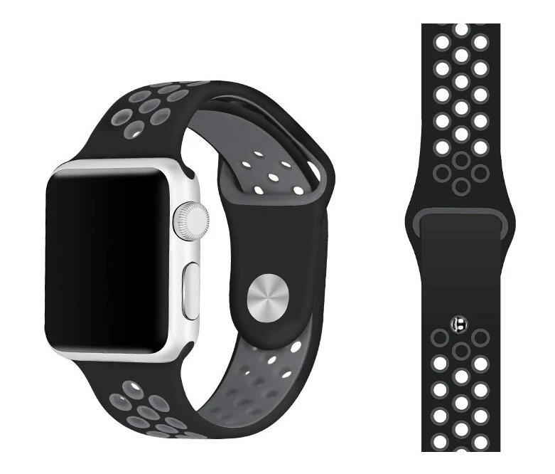 Серия 1/2/3/4/5 спортивный силиконовый ремешок для наручных часов Apple Watch 38 мм/42 мм 40 мм 44 мм резиновый браслет для наручных часов iwatch, браслет