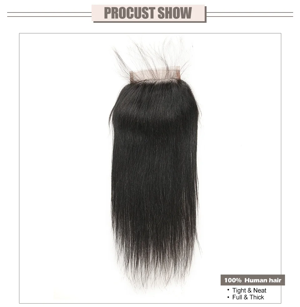 Hair Villa Human Hair 44 Swiss Lace Closure Brazilian Straight Hair Closure 8-20inch Free Middle 3 Part Closure With Baby Hair (3)