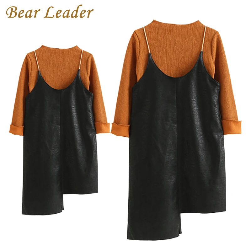 

Bear Leader 2018 New Spring Style Family Matching Dress sets Mother And Daughter Long Sleeve T-Shirt +Fur Dress 2Pcs Sets