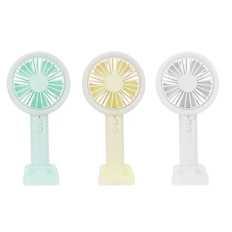 

USB Rechargeable Portable Clip On Stroller Fan 3 Speeds Mini Desk Electric Fan with LED Light Mobile Phone Stand for