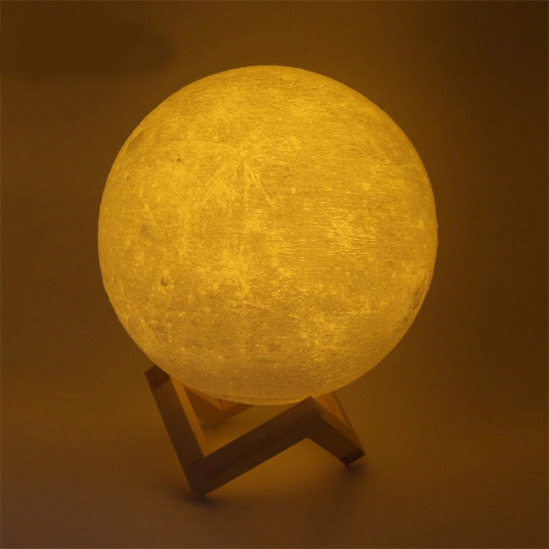 

New Dropship 3D Print Moon Lamp Colorful Change Touch Usb Led Night Light Home Decor Creative Gift D