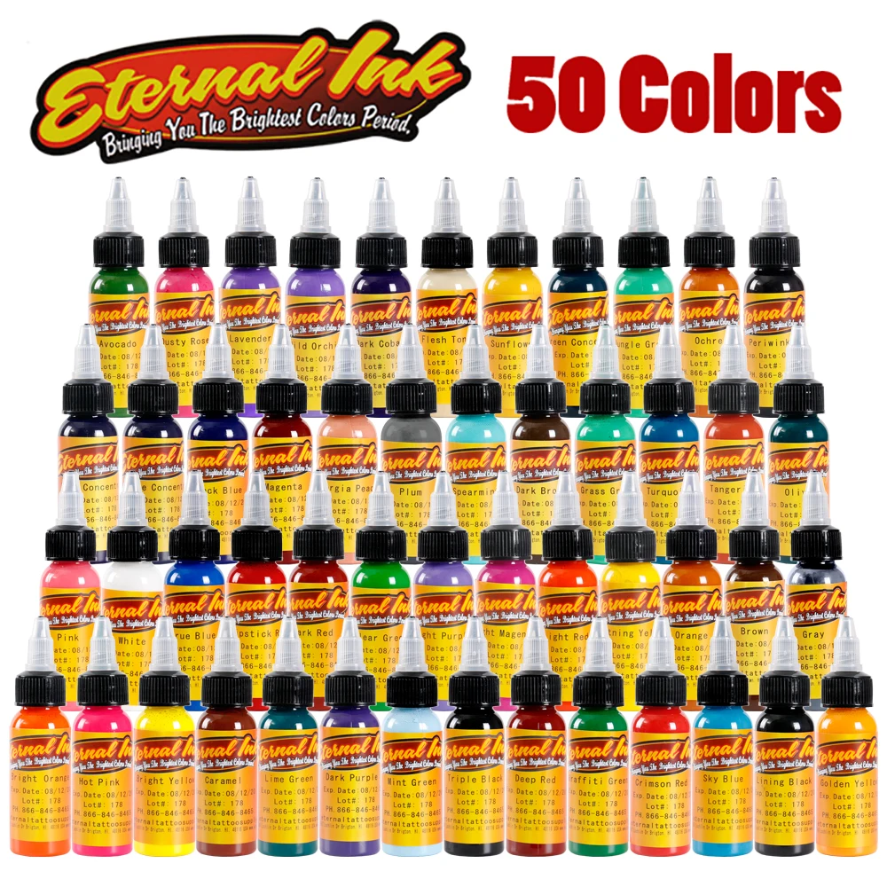 

High Tattoo Eternal Tattoo Ink Set 50 Colors Set 1oz