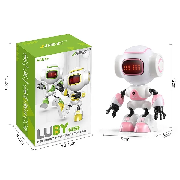Интеллектуальный светодиодный робот с сенсорным управлением, сделай сам, умный мини-робот с дистанционным управлением, игрушки для детей, желтый, розовый, зеленый - Цвет: pink robot