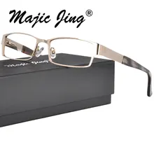 #9683 spring hinge full rim metal eyewear optical frame glasses can do Prescription lens 266 pcs optical trial lens set metal rim leather case free trial frame gift