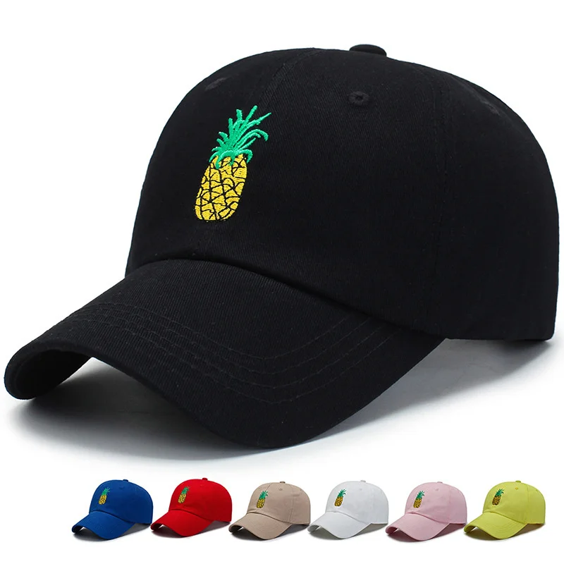 

2019 new pineapple embroidery Baseball Cap Couple Hip Hop caps 100%Cotton Hat Street fashion dad hats