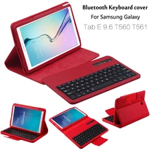 For Samsung GALAXY Tab E 9.6 T560 T561 Removable Wireless Bluetooth Keyboard Portfolio Folio PU Leather Case Cover + Gift