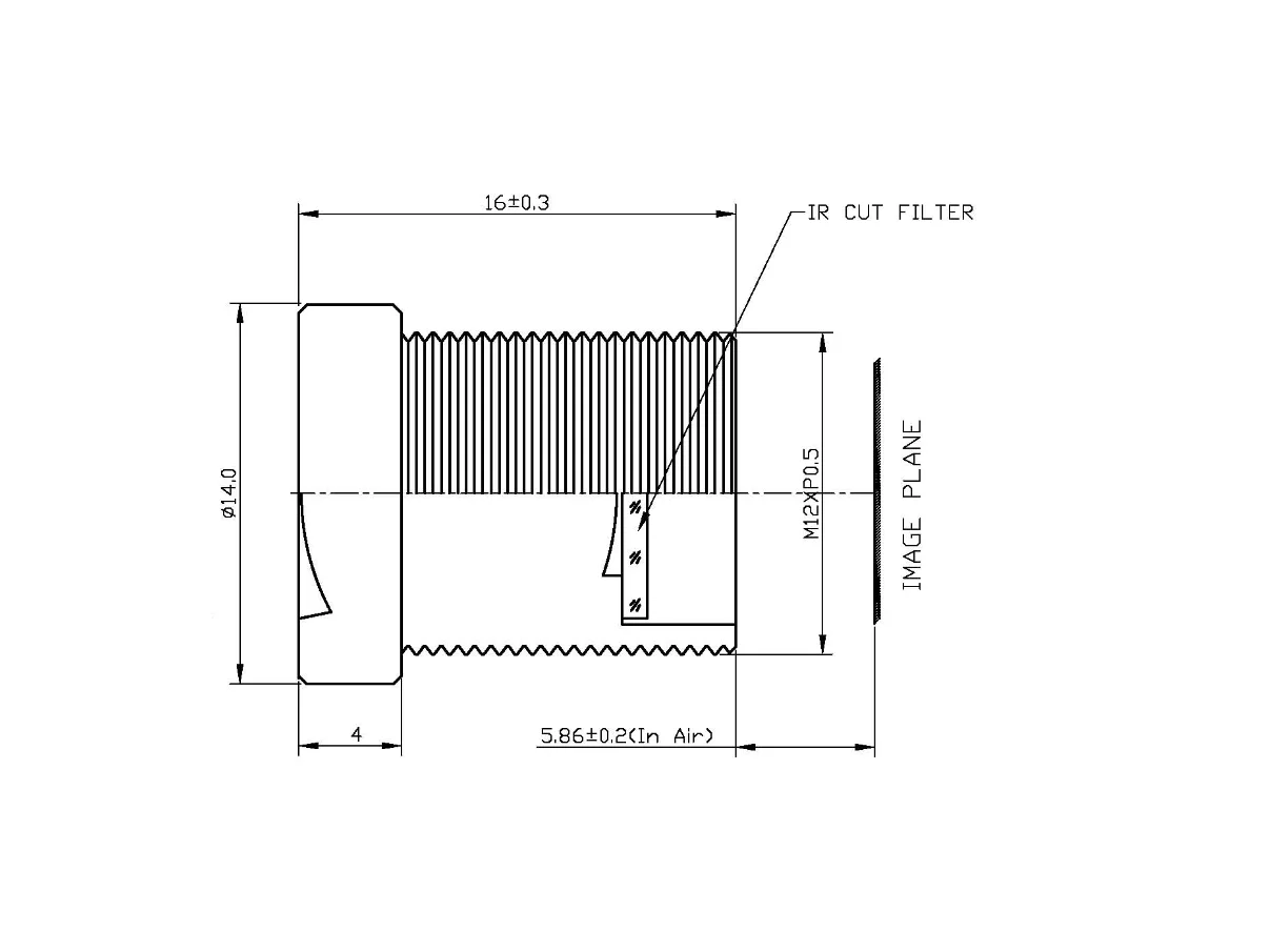 2 мегапикселя M12-Mount 16 мм 1/3 ''формат плата объектива F2.0 фиксированный Ирис FA/линзы машинного зрения, очень низкие искажения