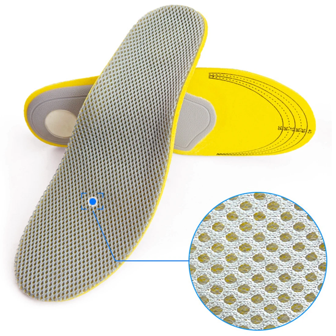 1 Pair Shock absorbing Insoles Orthotic Arch Insoles Shoe Pads Soft