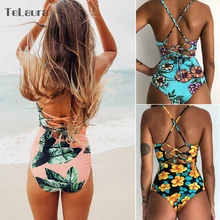 Г. пикантные Одна деталь купальник Для женщин Купальники для малышек печати боди крючком повязку вырезать пляжная одежда ванный комплект Монокини купальник XL