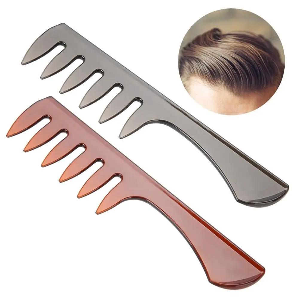 

1 pc Fashionable Professional Wide Teeth Comb Insert Curly Hair Comb Fork Sticks Comb Plastic Handle Hairdressing Styling Brush