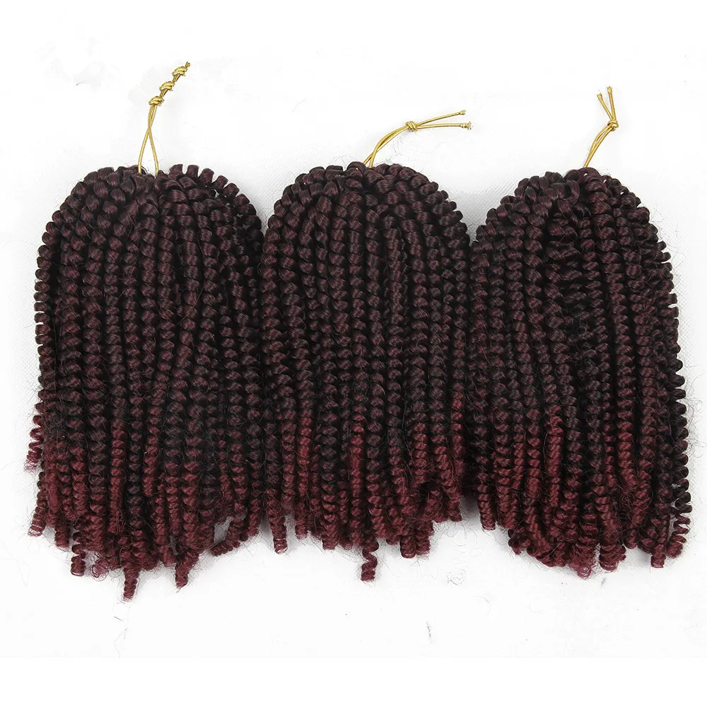 

EUNICE 8inch Fluffy Nubian Twist Crochet Hair Synthetic Short 8inch Double Strand Micro Bomb Spring Twist Hair Braids