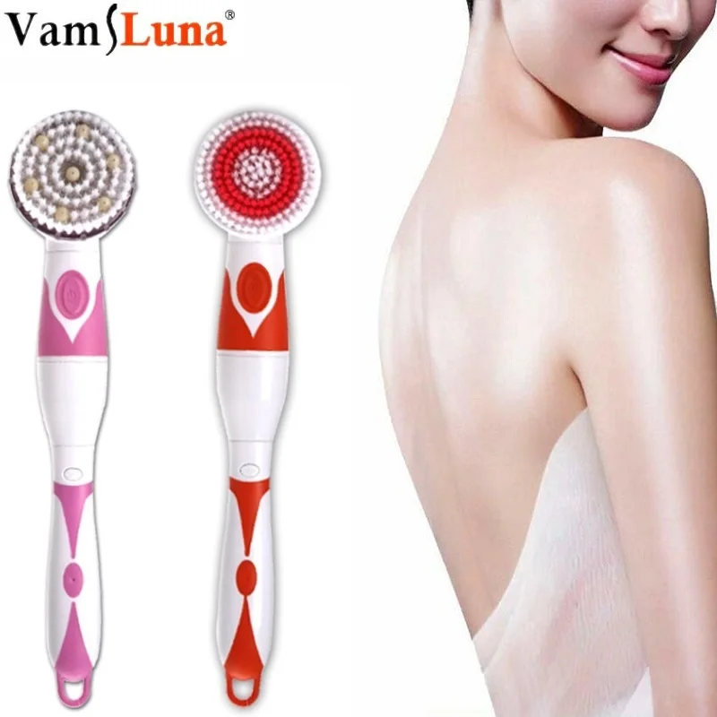 Electric Spa Massage Brush Spin Shower Facial Body Cleansing Brush Kit