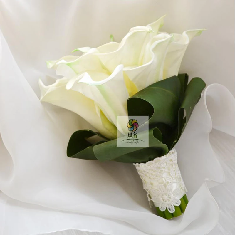 7381 10 De Réductionbricolage Style Européen Simple Et élégant Pastorale Jardin Calla Fleur Bouquet Nuptiale Main Tenant Fleur Décoration