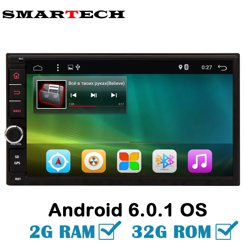 SMARTECH 2 Din Android Car Multimedia Universal For Nissan Toyota GPS