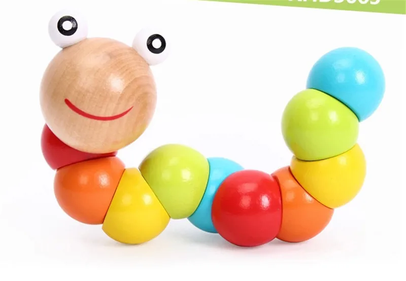 Красочная деревянная головоломка гусеница игра для детей обучающая Дидактическая детская развивающая доска для игрушек игры для детей