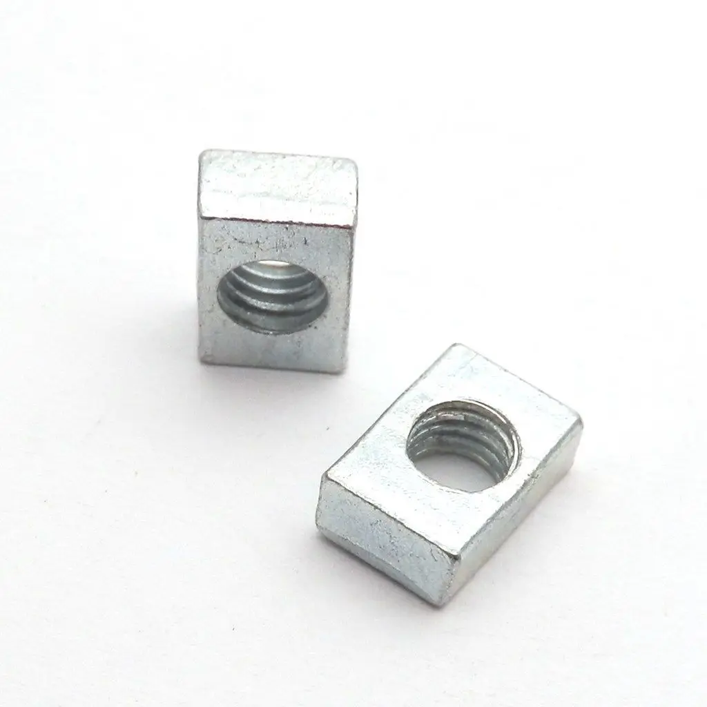 M6 Square Nut 20x10x3mm White Zinc Plated Square Machine Screw Nuts